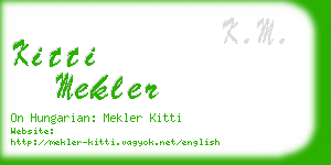 kitti mekler business card